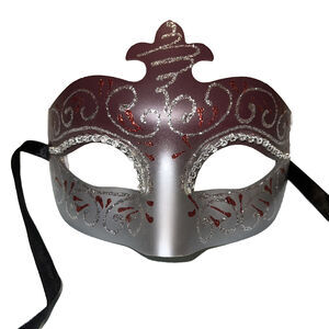 Masquerade Ball Mask Classic Venetian Halloween Party Theater Women Red Silver